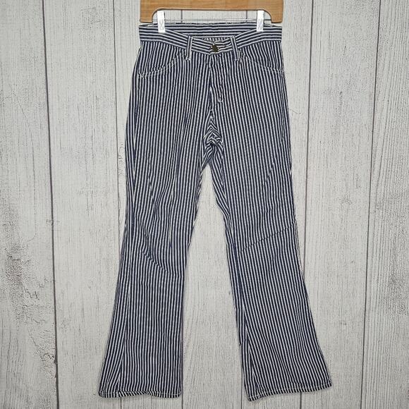 VTG 1960s LEE Blue & White Striped Flared Jeans, 28x30 - Picture 1 of 6
